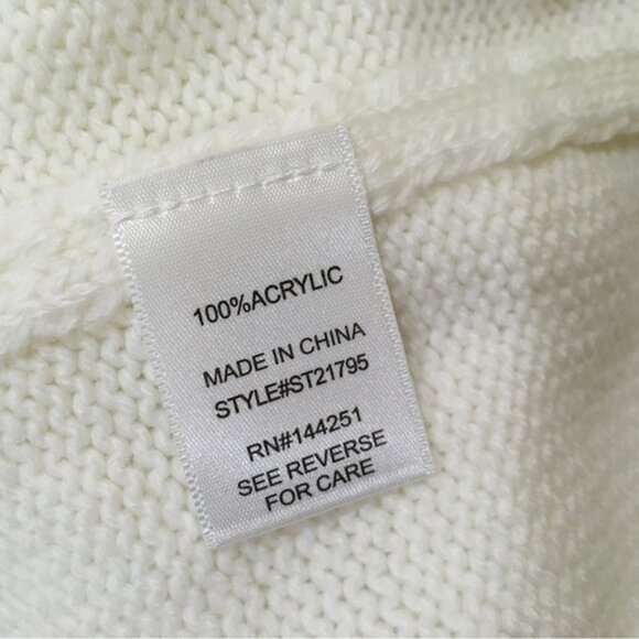 New Sincerely Jules knit Oversize Sweater pullover Size XL White  Bow - Picture 3 of 5